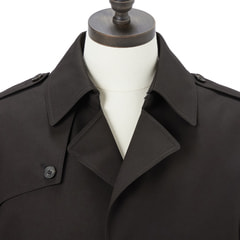 SizeMAX】はっ水 ストレッチ 軽量暖かトレンチコート 黒無地 LES M