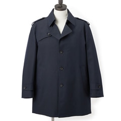 SizeMAX】はっ水 ストレッチ 軽量 トレンチコート 紺ヘリンボーン LE