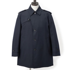 SizeMAX】はっ水 ストレッチ 軽量 トレンチコート 紺ヘリンボーン LE
