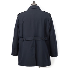 SizeMAX】はっ水 ストレッチ 軽量 トレンチコート 紺ヘリンボーン LE