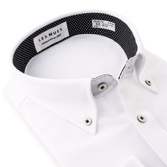 【SizeMAX】アスリートモデル ノンアイロン スーパーストレッチ ボタンダウンシャツ LES MUES スマート