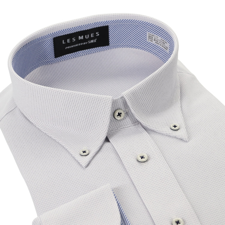 【SizeMAX】アスリートモデル ノンアイロン スーパーストレッチ ボタンダウンシャツ LES MUES ベーシック