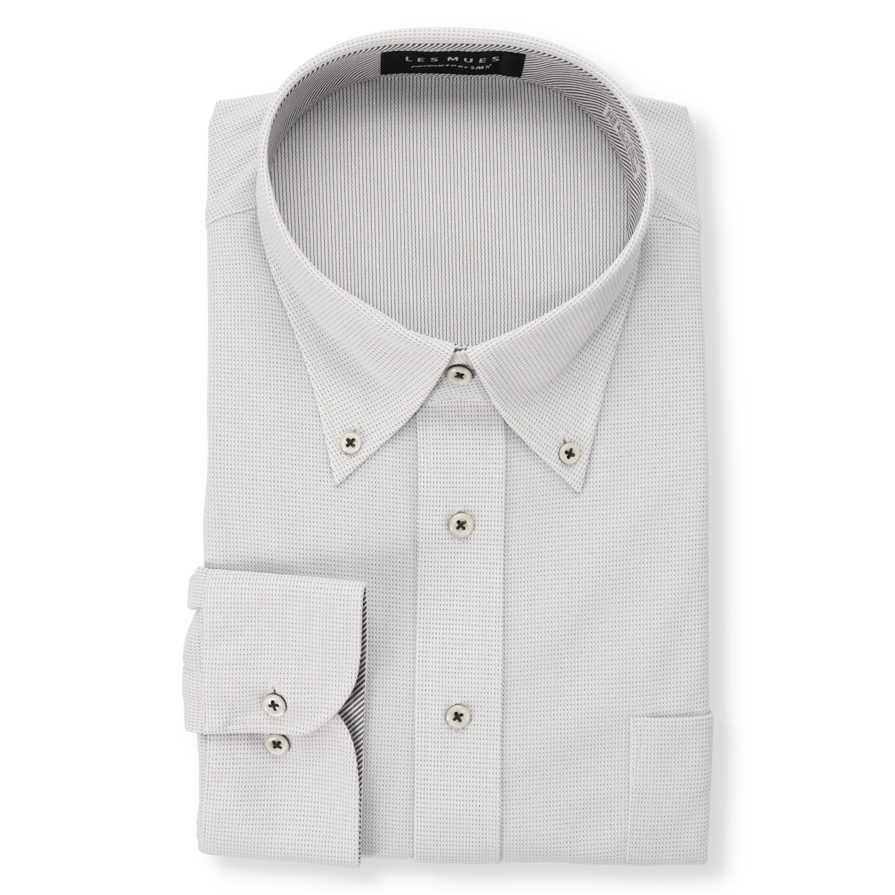 【SizeMAX】アスリートモデル ノンアイロンスーパーストレッチ ボタンダウンシャツ LES MUES ベーシック