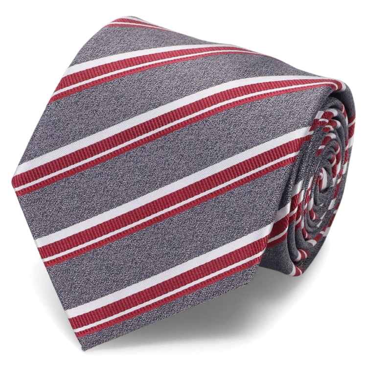 栄李 SizeMAX】ロングサイズ 大剣幅8cm ストライプ柄ネクタイ LES MU