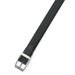 【SizeMAX】ロングサイズ 両面牛革シボベルト 黒