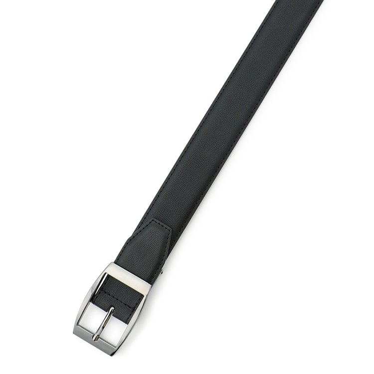 【SizeMAX】ロングサイズ 両面牛革シボベルト 黒