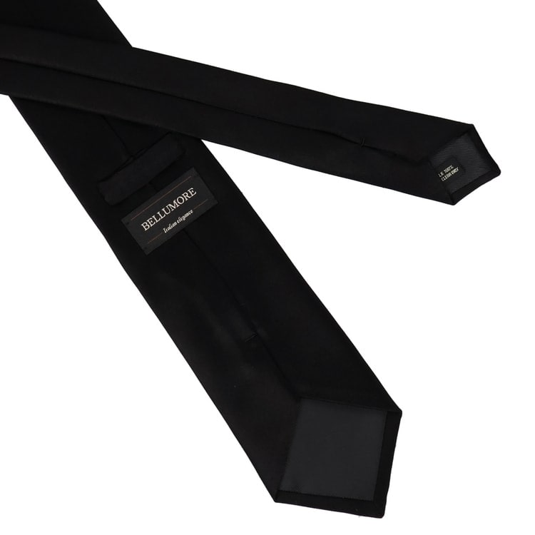 SizeMAX】弔辞用 ロングサイズ 日本製 朱子織黒タイ BELLUMORE