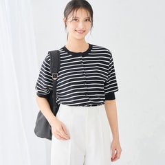 WEB限定商品】クルーネック五分袖カーディガン CROSS FUNCTION【AOKI