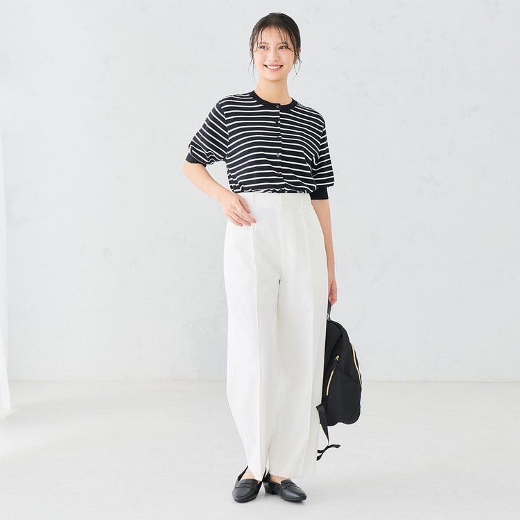WEB限定商品】クルーネック五分袖カーディガン CROSS FUNCTION【AOKI