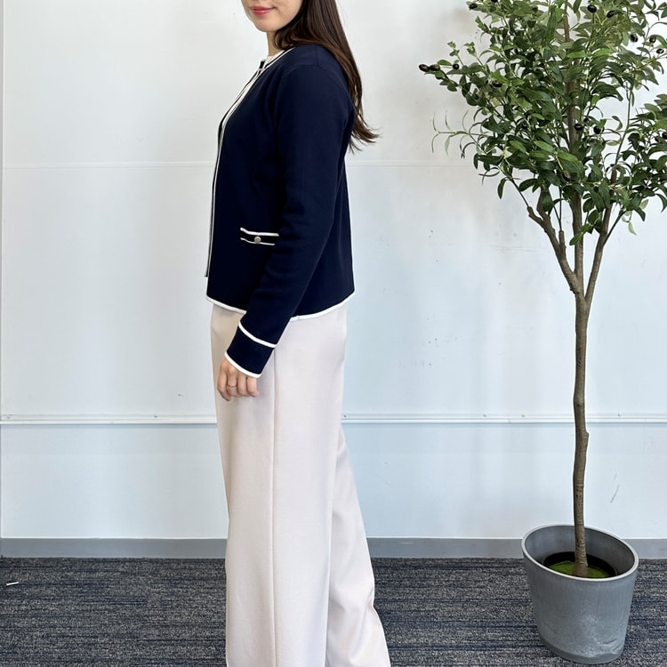 WEB限定商品】配色パイピングニットジャケット CROSS FUNCTION【AOKI