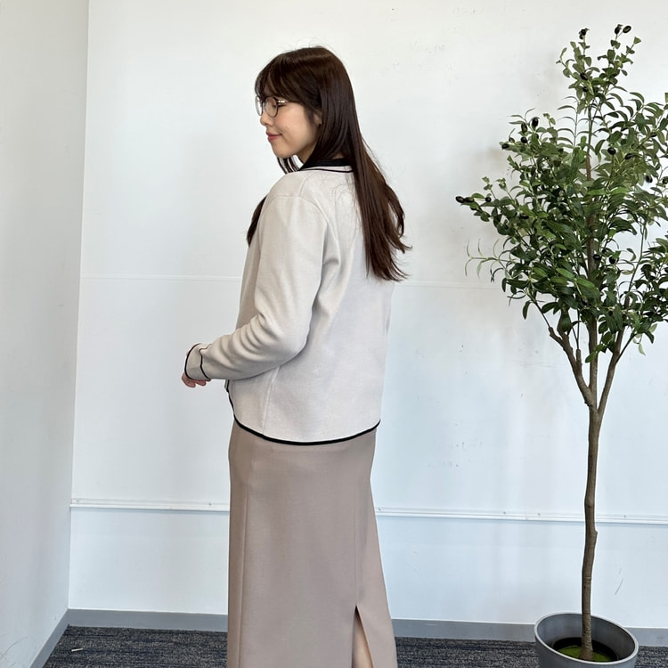 アウトレット】【WEB限定商品】配色パイピングニットジャケット CROSS
