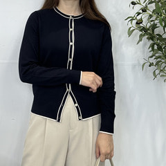 WEB限定商品】配色クルーネックカーディガン CROSS FUNCTION【AOKI公式