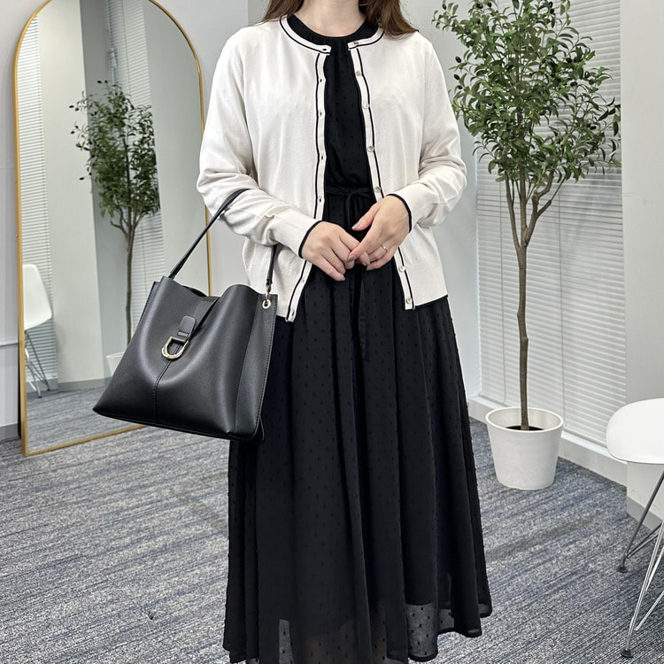WEB限定商品】配色クルーネックカーディガン CROSS FUNCTION【AOKI公式