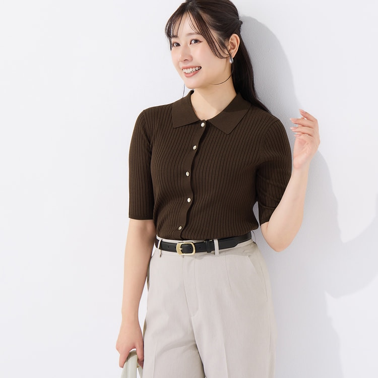 再お値下げ♪オーラリー半袖ポロニット ≪Oggi.jp4月号掲載≫ ポロニット 半袖【AOKI公式通販】