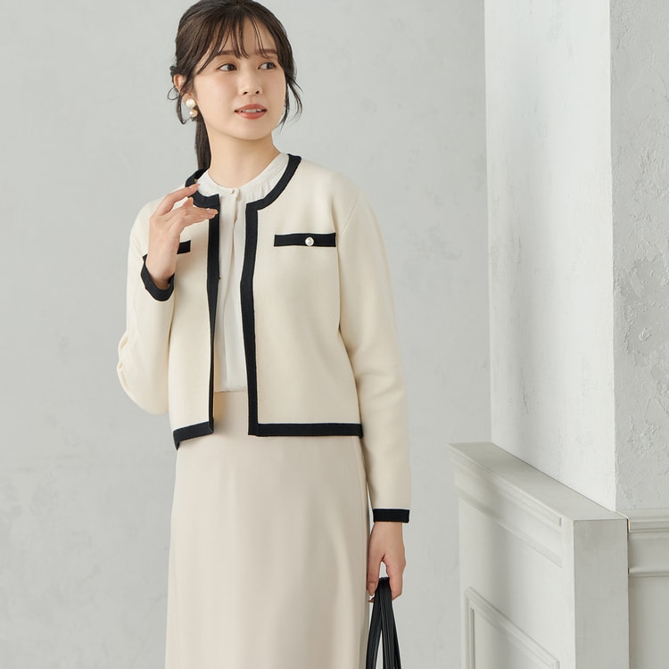 ≪Oggi12月号掲載≫ 小川彰子さん監修 ショート丈配色ニットジャケット