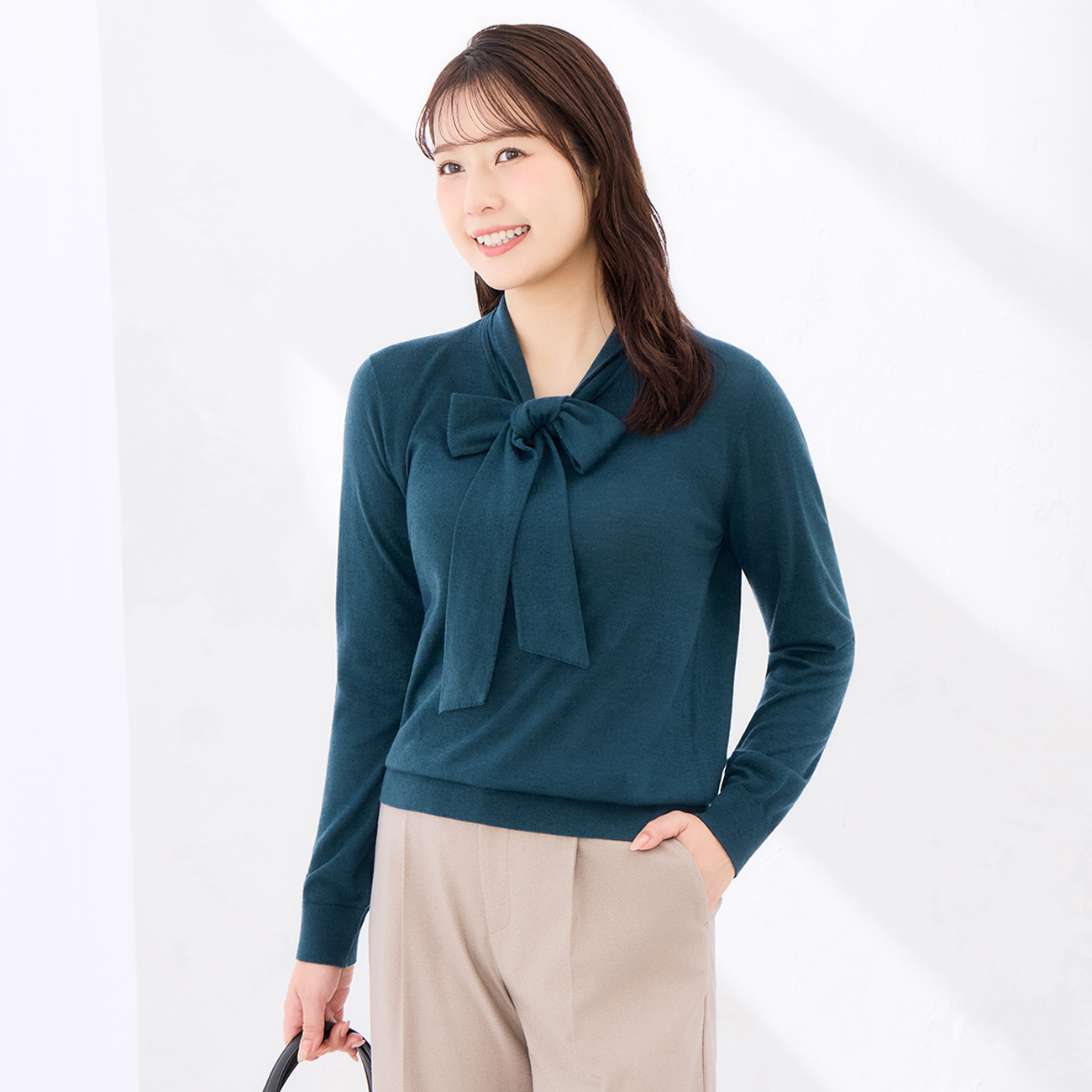 【ログインで10％OFF】シルクウールボウタイニット｜洗える