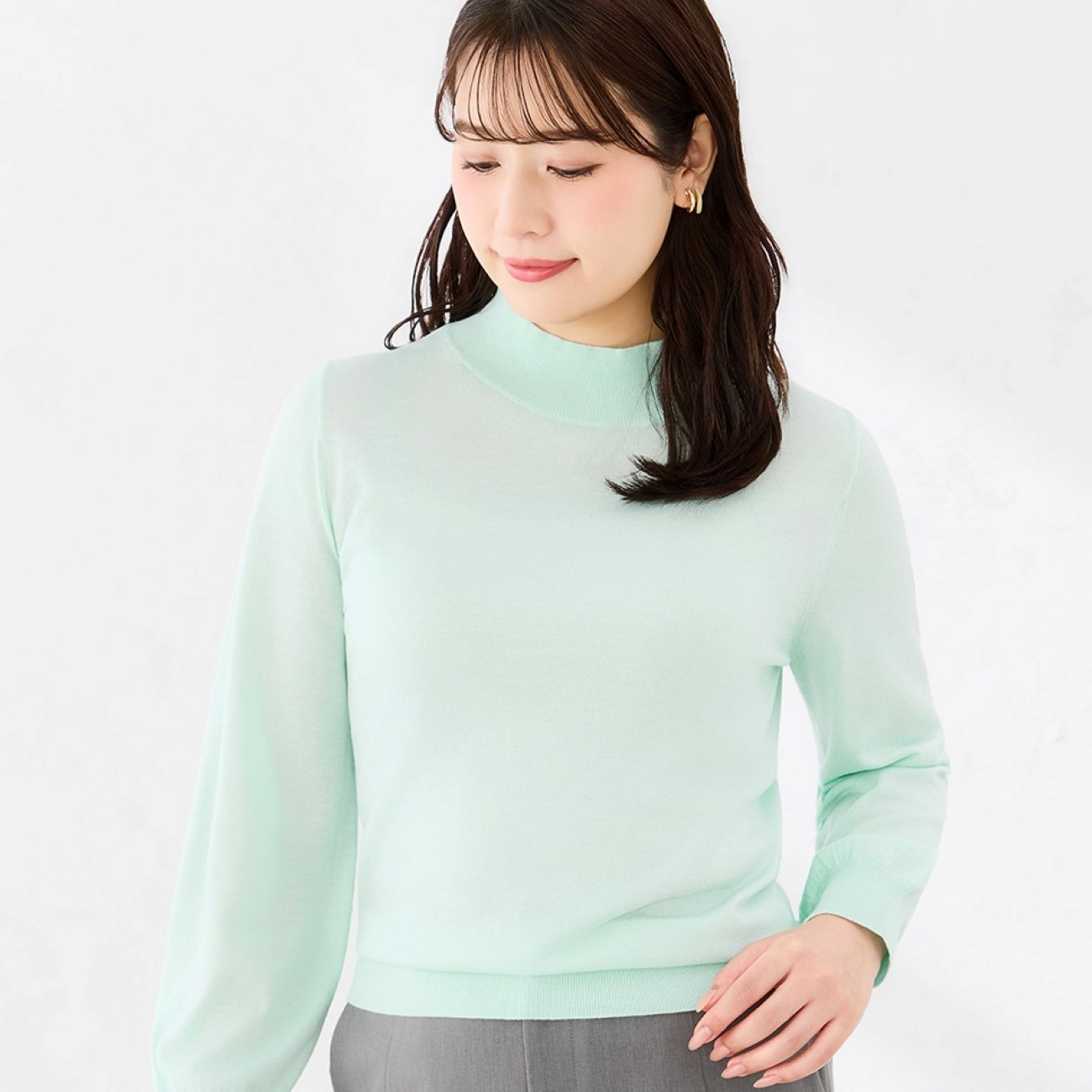 【ログインで10％OFF】シルクウールハイネックニット｜洗える