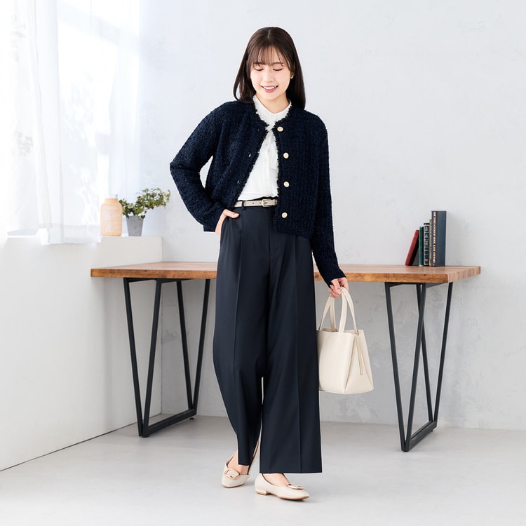 ≪sweet2月号掲載≫ 小川彰子さん監修 ツイードニットジャケット【AOKI