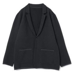 ニットスーツ　値下げしました‼️ ネイビースーツ×グレー丸首ニットセーター biz18-19aw_5173