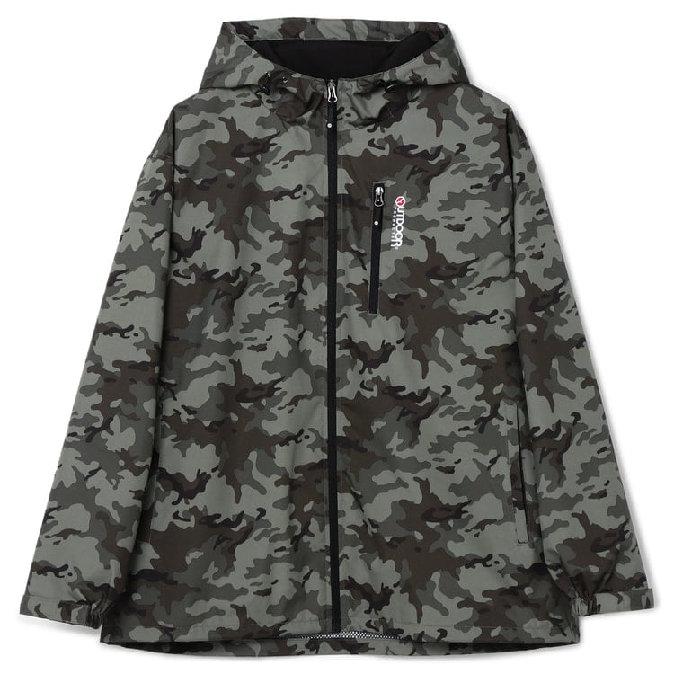 【SizeMAX】OUTDOOR PRODUCTS 防風 はっ水 ストレッチ デュスポ裏メッシュ迷彩パーカー