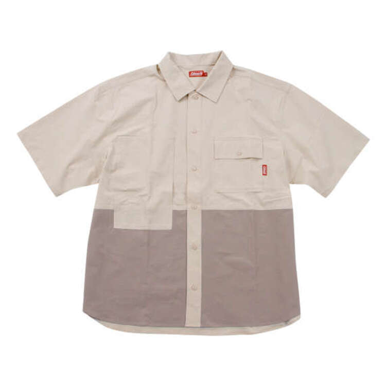 Coleman ストレッチナイロンリップストップバイカラー半袖シャツ【AOKI