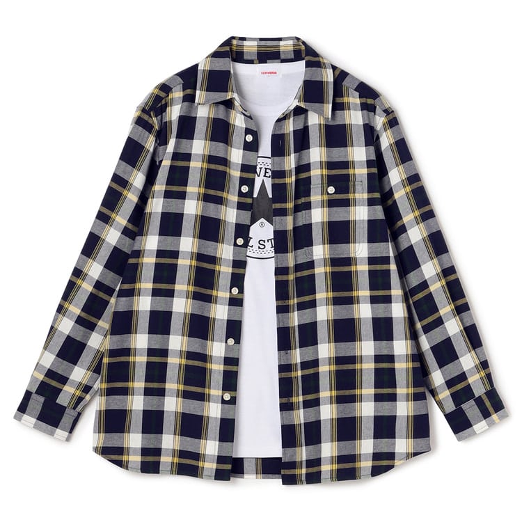 【SizeMAX】CONVERSE 半袖Tシャツ付き チェックシャツ