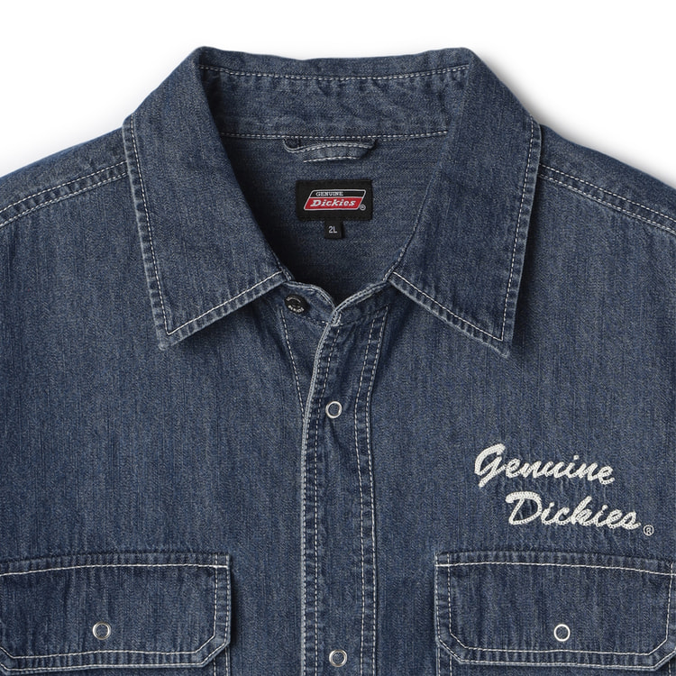 SizeMAX】GENUINE Dickies デニム＆ヒッコリーワークシャツ