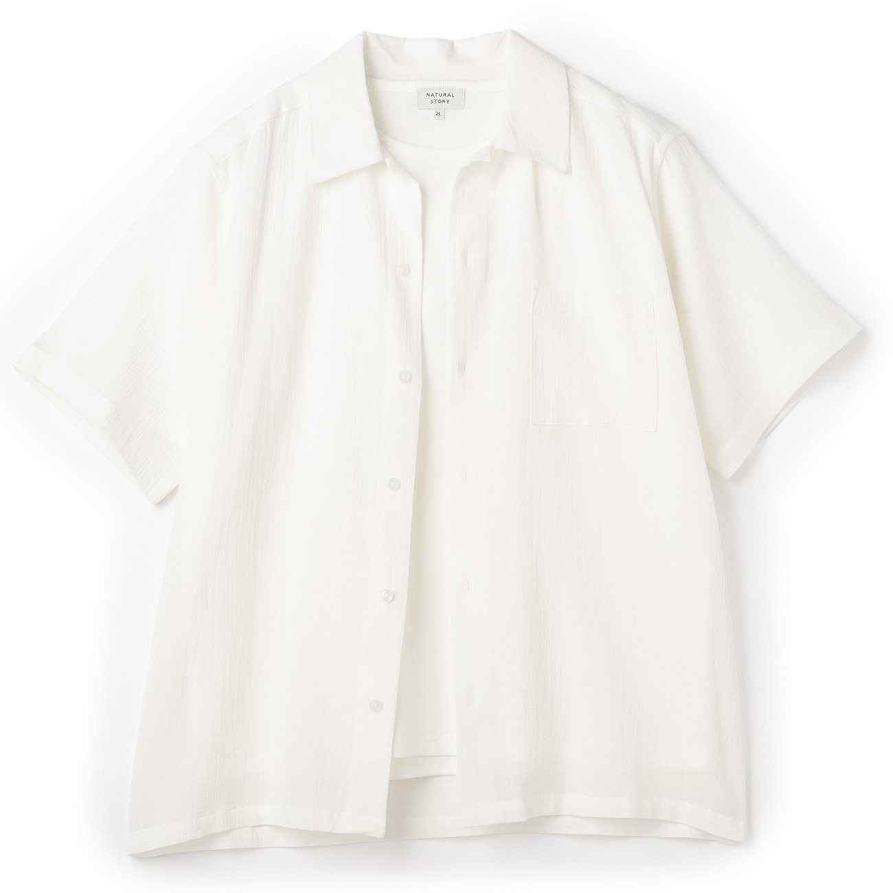 NATURAL STORYブランド商品一緒に着ても別々でも使える、Tシャツと長袖シャツがセットになったお得なアイテム。Tシャツは無地デザインでどんなスタイルにも合わせやすく、カジュアルな着こなしにぴっ
