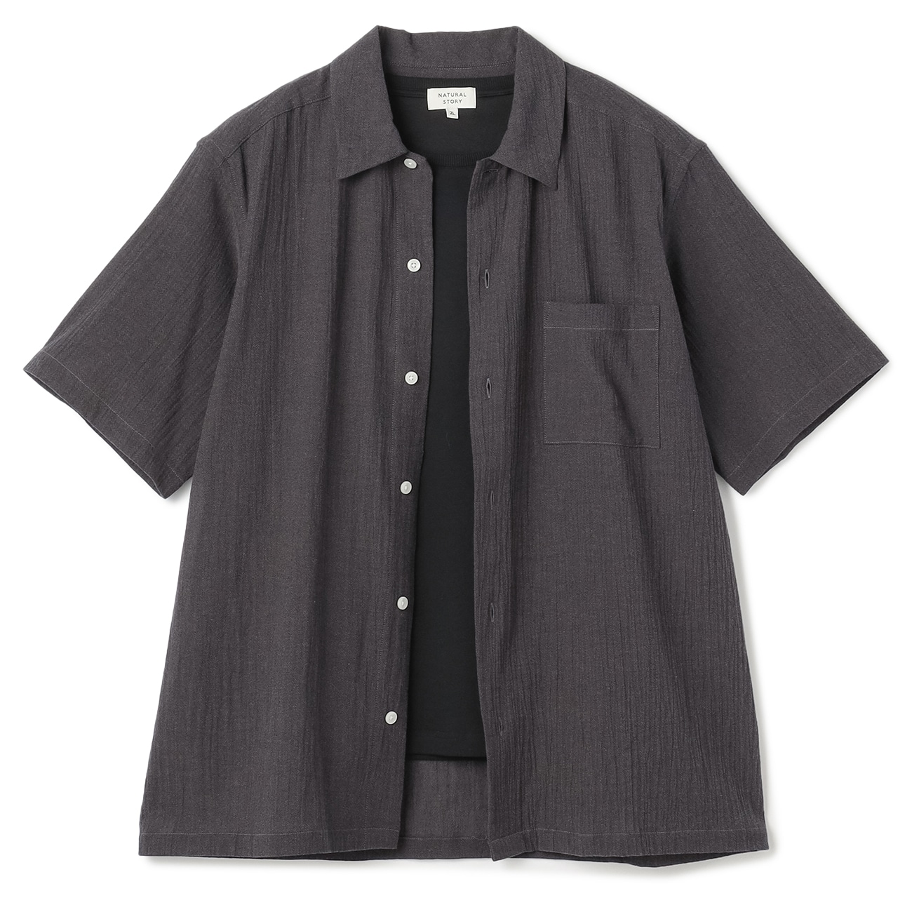 【SizeMAX】NATURAL STORY 強撚シャンブレーシャツ アンサンブル Tシャツ付