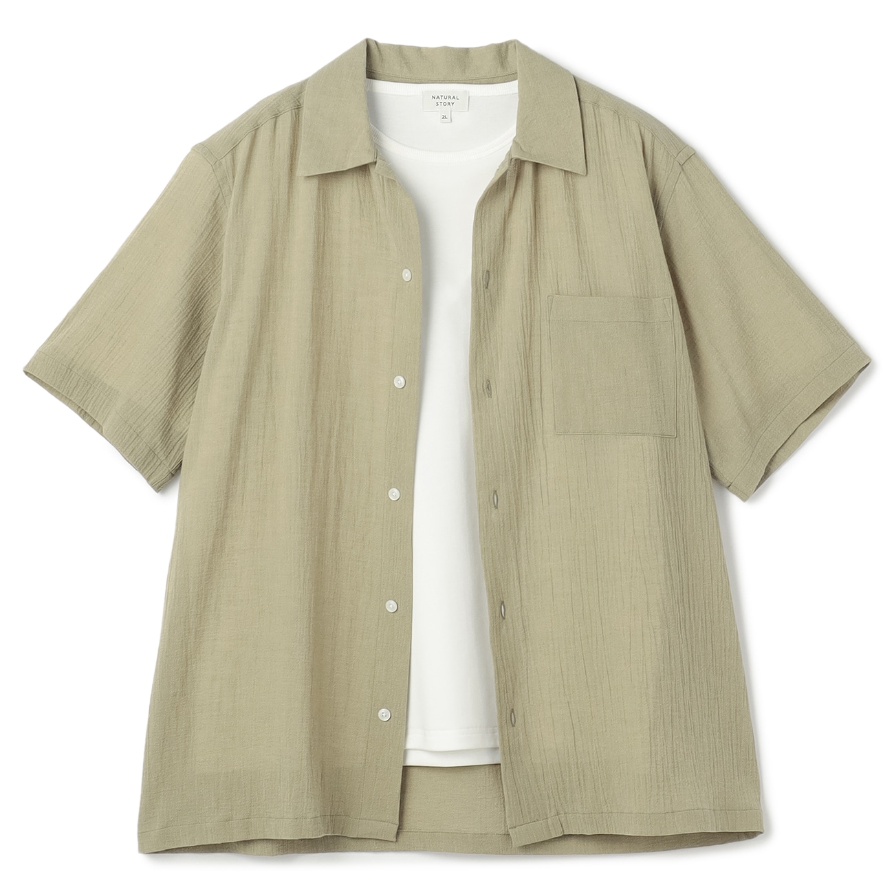 NATURAL STORYブランド商品一緒に着ても別々でも使える、Tシャツと長袖シャツがセットになったお得なアイテム。Tシャツは無地デザインでどんなスタイルにも合わせやすく、カジュアルな着こなしにぴっ