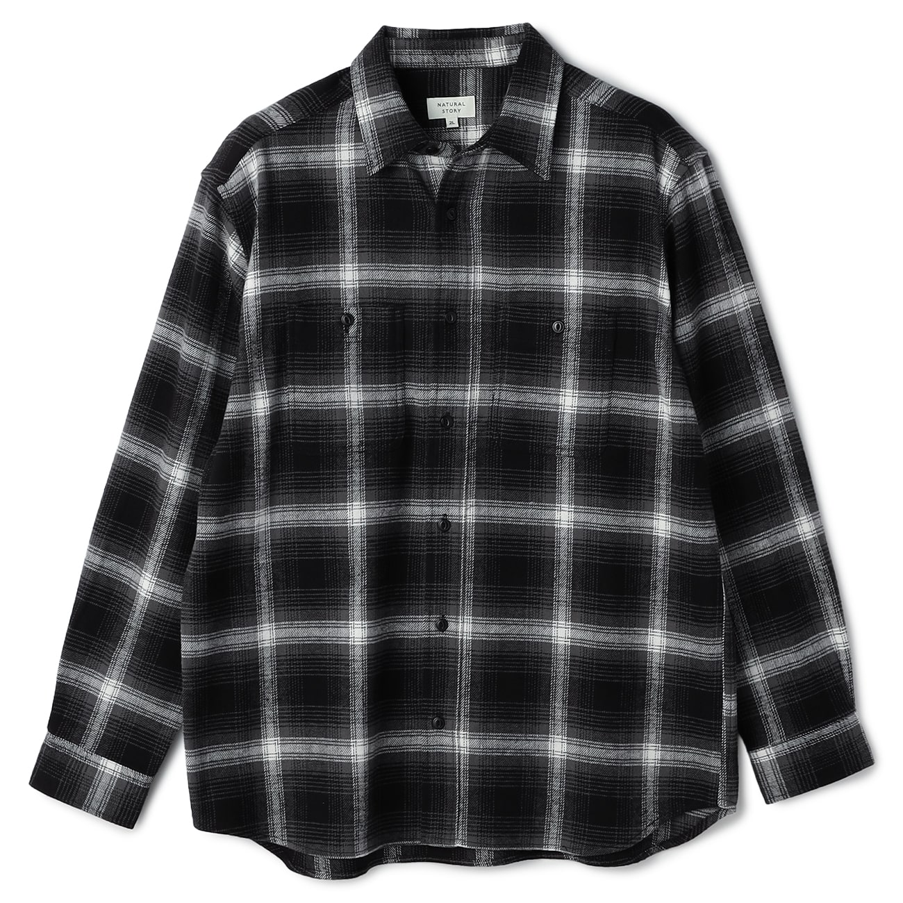 【SizeMAX】NATURAL STORY USコットン混チェックシャツ