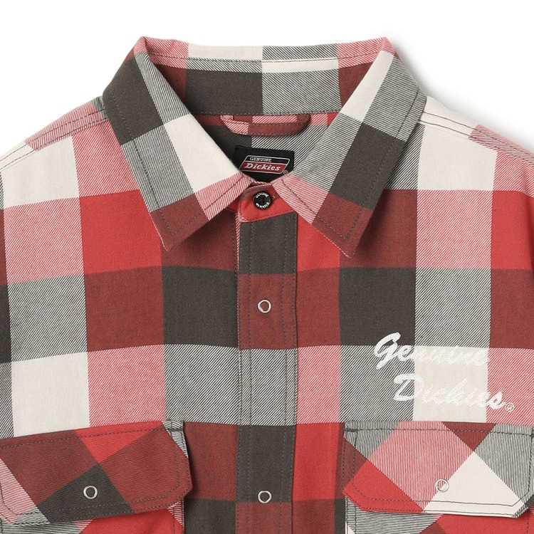 SizeMAX】GENUINE Dickies 刺繍入りチェックワークシャツ【AOKI公式通販】