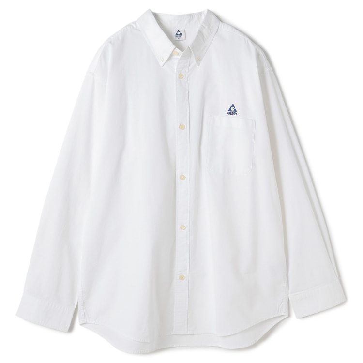 極美品✨45R 総刺繍入り オリジナルボタン 白シャツ コットン サイズ4 J.CREW Washed Oxford B.D. Shirts 錨刺繍 総柄 白