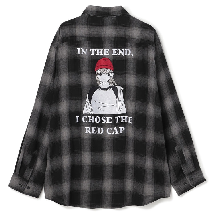 SizeMAX】Red Cap Girl ネルチェックバック刺繍シャツ【AOKI公式