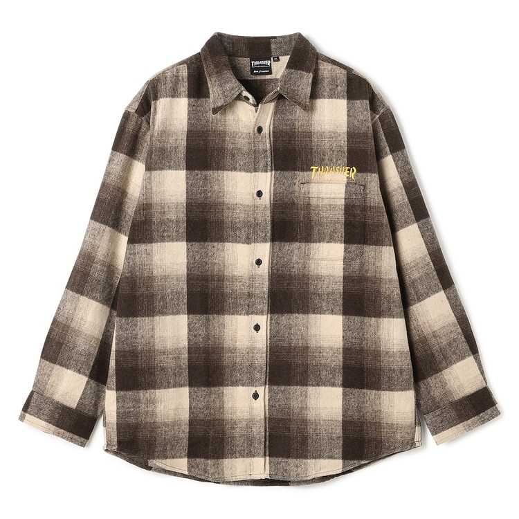 SizeMAX】THRASHER バック刺繍ネルチェックシャツ【AOKI公式通販】
