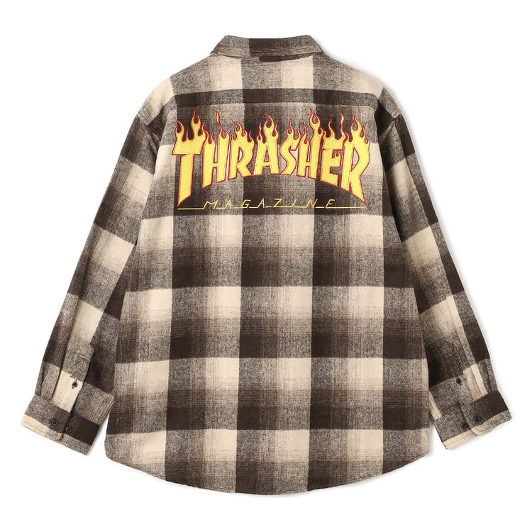 SizeMAX】THRASHER バック刺繍ネルチェックシャツ【AOKI公式通販】