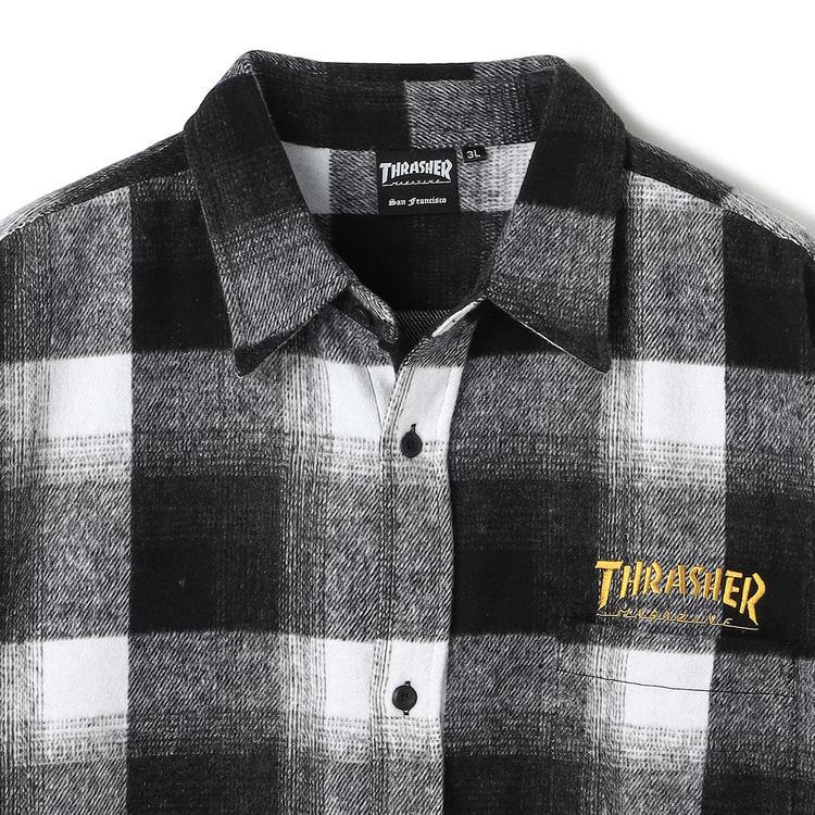 SizeMAX】THRASHER バック刺繍ネルチェックシャツ【AOKI公式通販】