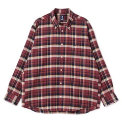 ※セルシオ　Kith FW-2021 フランネルネルシャツ　Lサイズ ケミカルブリーチチェックオーバーサイズネルシャツ / メンズ