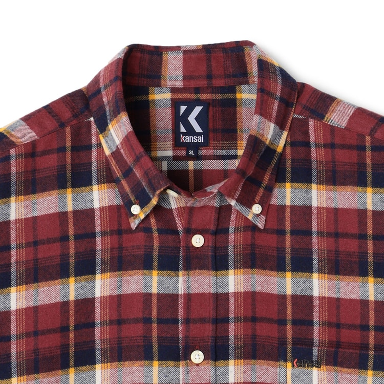 SizeMAX】Kansai ネルチェックボタンダウンシャツ【AOKI公式通販】