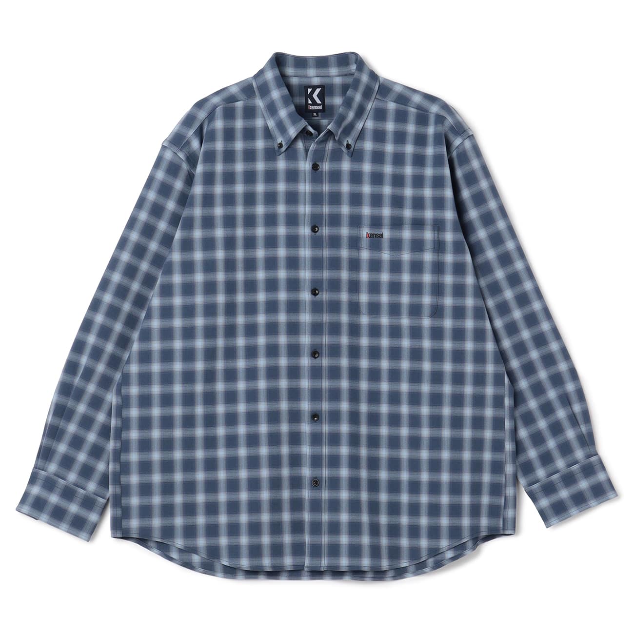 【SizeMAX】Kansai ストレッチツイルチェックボタンダウンシャツ 【SizeMAX】Kansai ストレッチツイルチェックボタンダウンシャツ
