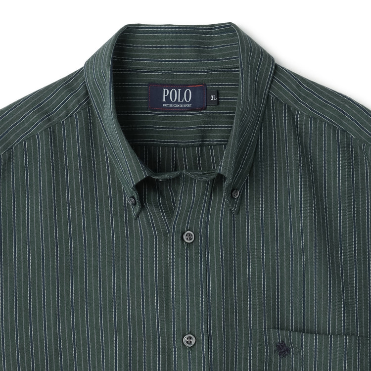 SizeMAX】POLO ビエラストライプボタンダウンシャツ【AOKI公式通販】