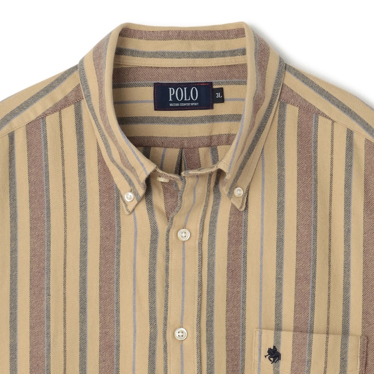 SizeMAX】POLO ツイル起毛ストライプボタンダウンシャツ【AOKI公式通販】