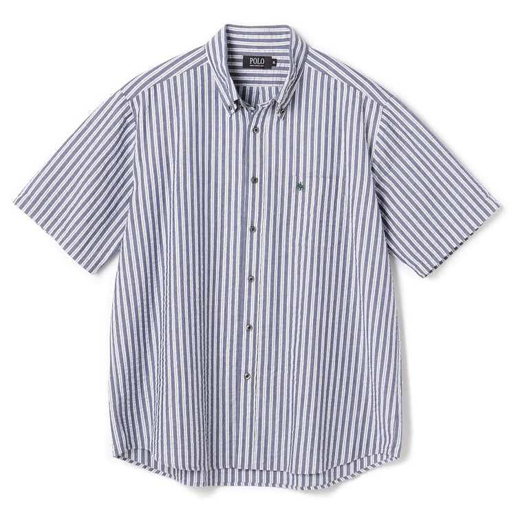 【SizeMAX】POLO シアサッカストライプボタンダウンシャツ