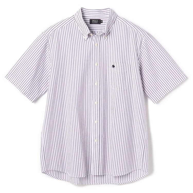 【SizeMAX】POLO シアサッカストライプボタンダウンシャツ