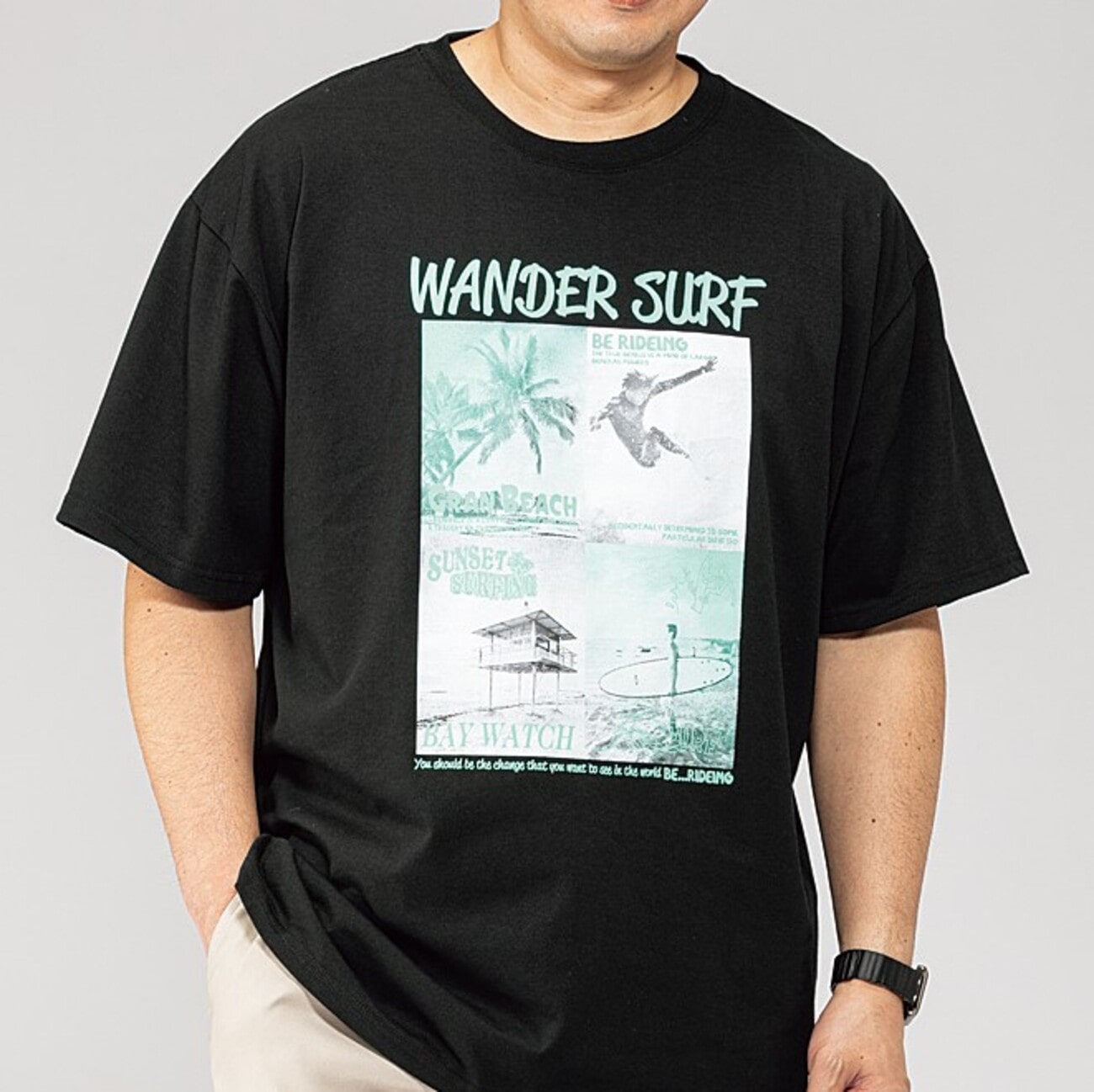 【SizeMAX】吸水速乾 フォト柄ドライTシャツ
