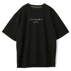【SizeMAX】吸水速乾 五分袖 ジョーゼット刺繍Tシャツ