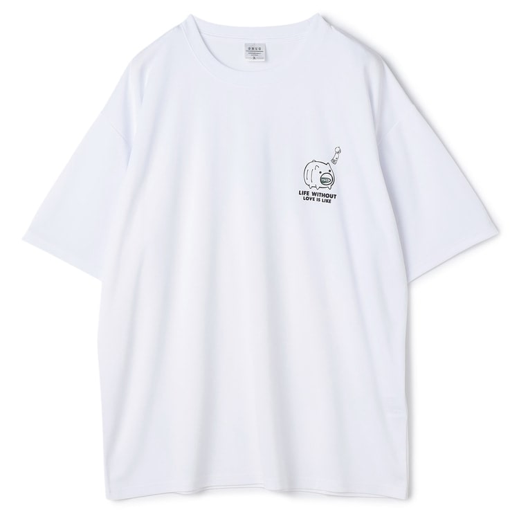 【SizeMAX】吸水速乾 ハニカムメッシュ蚊取り豚柄Tシャツ