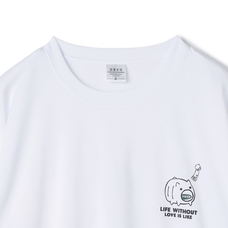 【SizeMAX】吸水速乾 ハニカムメッシュ蚊取り豚柄Tシャツ