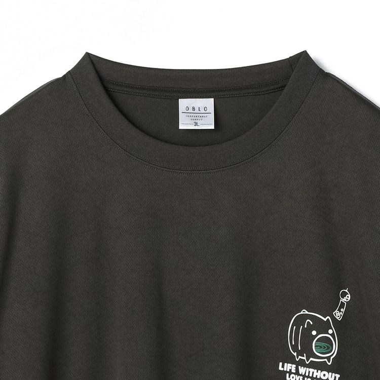 【SizeMAX】吸水速乾 ハニカムメッシュ蚊取り豚柄Tシャツ