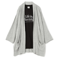 SizeMAX】半袖Tシャツ付き 7分袖甘編みショールトッパー